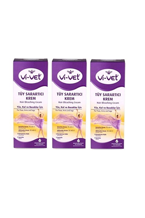 Vi vet Vİ-VET Tüy Sarartıcı Krem 70ml + 35 ml X 3 Adet