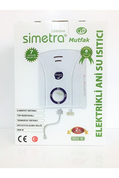 Genel Markalar Mini Mutfak Şofbeni Elektrikli Ani Su Isıtıcısı 5500 Watt Küçük Boy 21cm