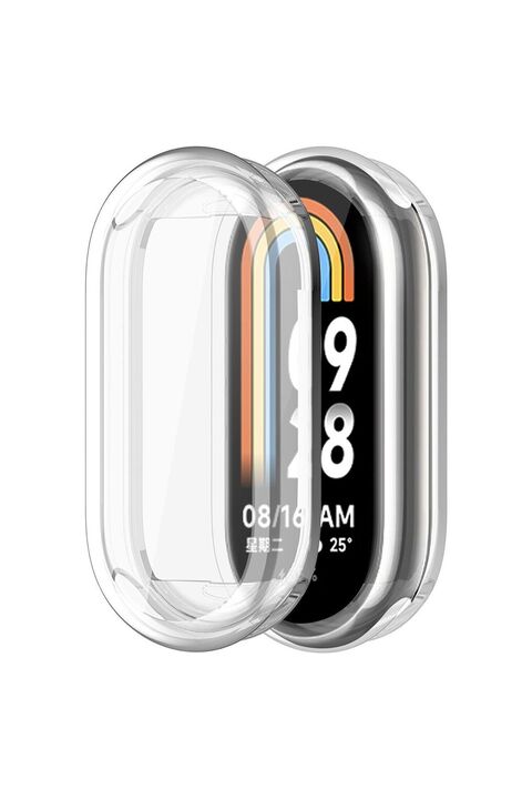 Tagomoon Xiaomi Smart Band 8 ( Mi Band 8 ) Ile Uyumlu Kasa Ve Ekran Koruyucu 360 Tam Koruma Silikon Kılıf