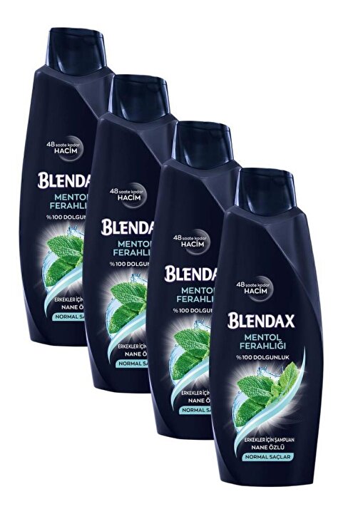 Blendax Erkekler İçin Mentollü Şampuan 4x500 ml – Ferahlatan Etki, Hacim Veren ve Arındırıcı
