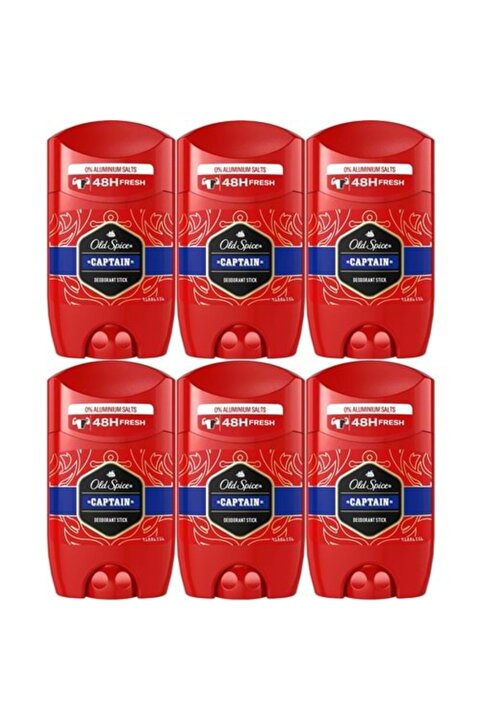 Old Spice ( ETD ) Old Spice Captain Stick Roll-On Men/Erkek Deodorant 50ML (6 Lı Set) ( TEKLİDİR )