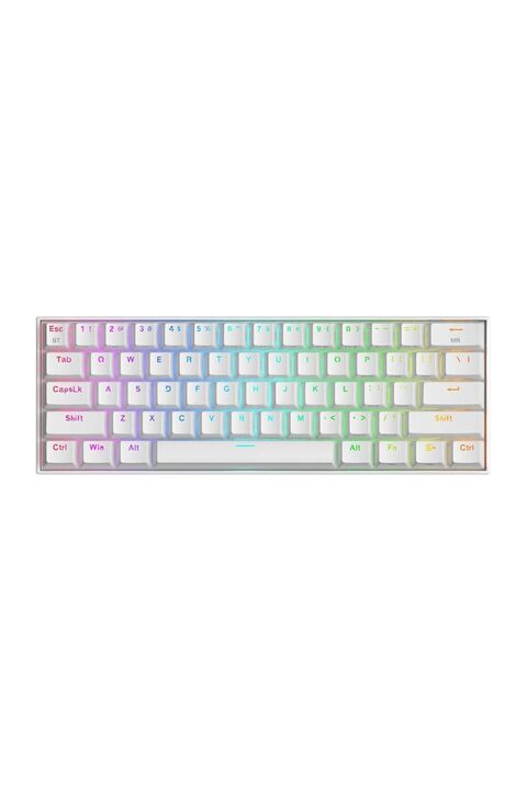 Genel Markalar K530 PRO Draconic Türkçe Q 60% Kompakt Kablosuz-Bluetooth 2.4G Brown Switch Mekanik Beyaz Klavye