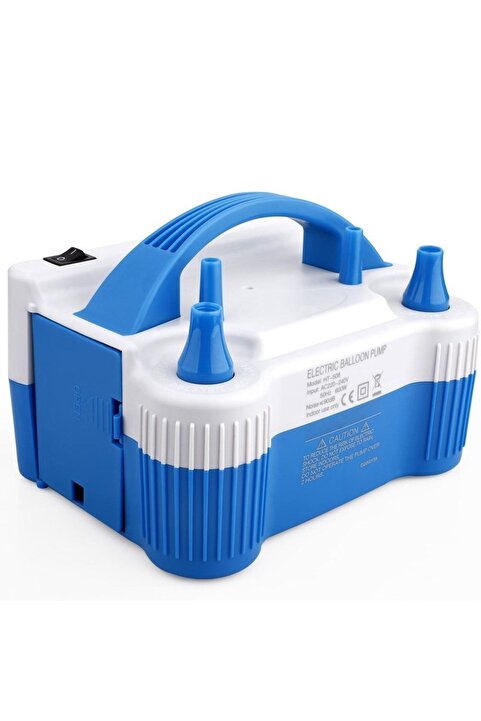 eğlencemarketi Ht508 Çift Hava Çıkışlı 2 Düğmeli Balon Şişirme Makinası, Elektrikli Balon Pompası 700w 1.3kg