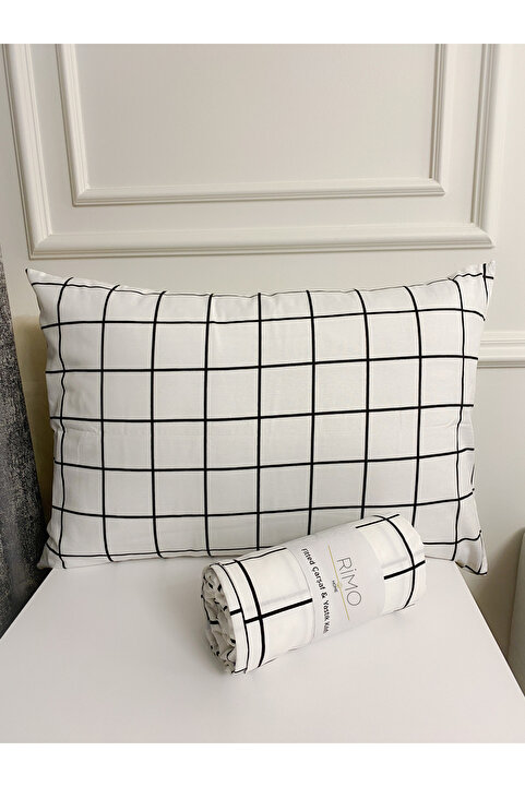 Atelier Home Tek Kişilik Kareli Ranforce Lastikli Çarşaf Seti 1 Yastık Kılıfı