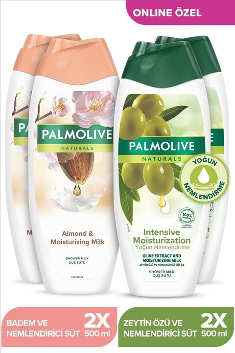 Palmolive Naturals Badem Ve Yoğun Nemlendirici Zeytin Özü Duş Jeli 500 ml X4adet