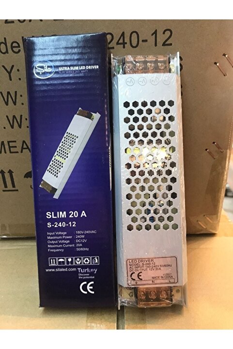Led 20 Amper Ultra Slim Trafo Kamera Ve Şerid Trafosu 12 V
