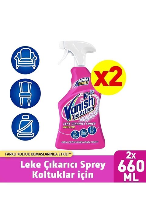 Vanish Zorlu Lekeler Için Özel Leke Çıkarıcı Koltuk Döşeme Spreyi 660ml X 2