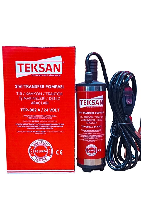 POLATLI OTO AKSESUAR Teksan Sıvı Mazot Transfer Pompası 24V Dakikada 30 Litre Aktarma Kapasitesi