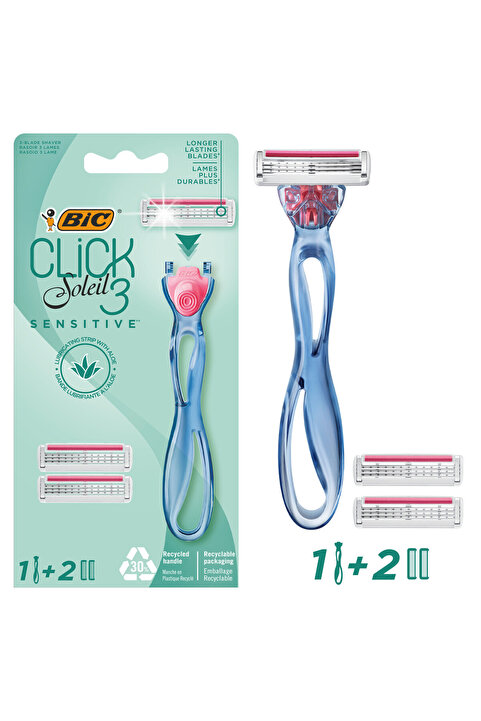 Bic Soleil Click Sensitive 1 Gövde & 2 Başlık Kadın Tıraş Bıçağı