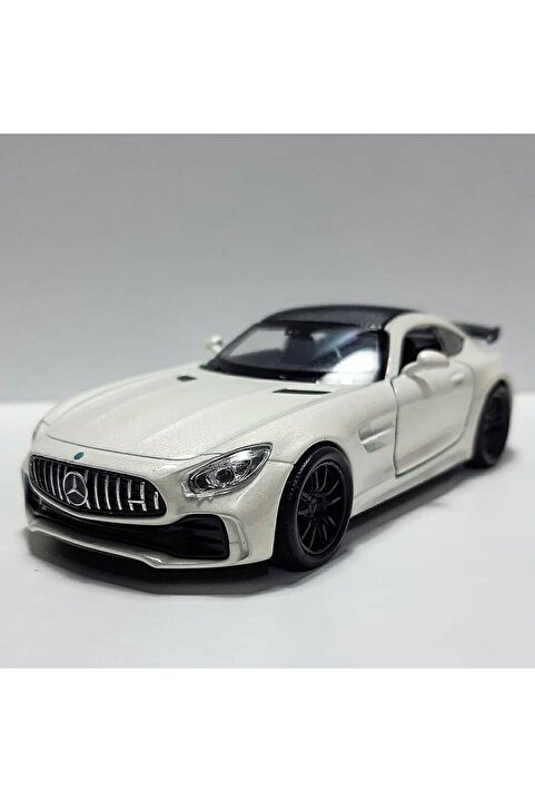 WELLY 1.36 ÖLÇEK WELLY MARKA LİSANSLI MERCEDES AMG GTR BEYAZ RENK 12CM MODEL METAL ARABA