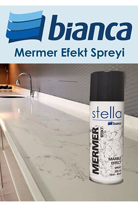Bianca Stella Mermer Efekt Spreyi Siyah