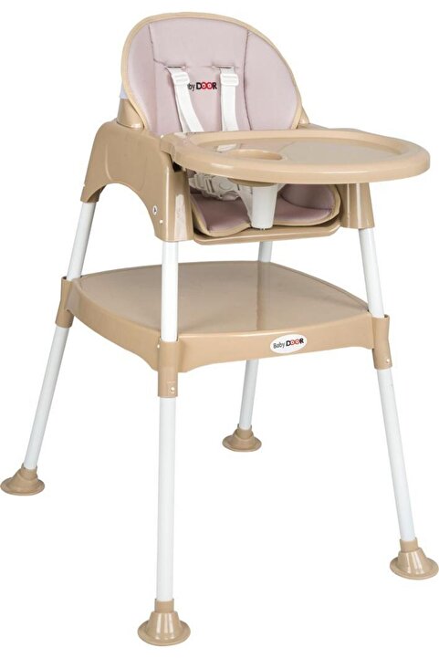 babydoor 3105 Bambu & Mama Bambu Çalışma Masalı Pedli Mama Sandalyesi Bej 3 In 1
