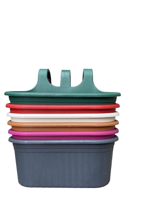 SERİNOVA Tombik Saksı Askılı Balkon Saksısı 6,5 Litre ( 3 Adetkarma Renk Gönderilecektir)