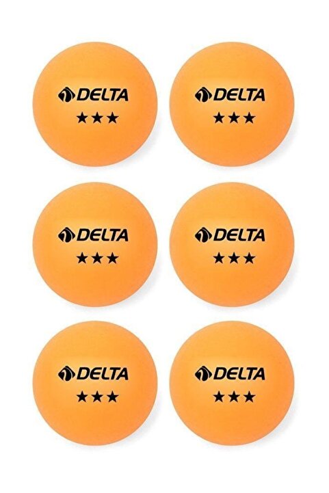 Delta 3 Yıldız Turuncu 6 Adet Masa Tenisi Topu Pinpon Topu