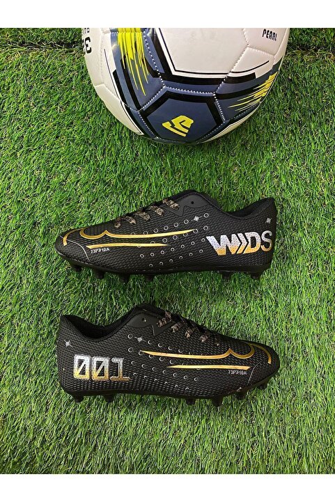 YUSUFSHOES ERKEK ÇOCUK KRAMPON HALI SAHA FUTBOLAYAKKABISI SİYAH ALTIN