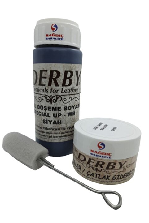 Derby Siyah Oto Döşeme Boyası Ve Siyah Deri Tamir Macunu