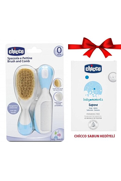 Chicco Fırça Ve Tarak Seti Mavi + Sabun Hediyeli