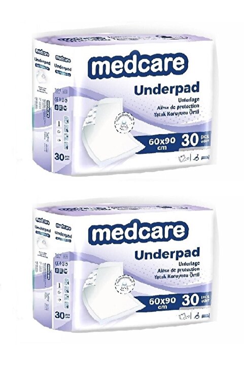 MEDCARE Hasta Altı Yatak Koruyucu Örtü / Köpek Çiş Pedi 60x90 30lu - 2 Paket 60 Adet