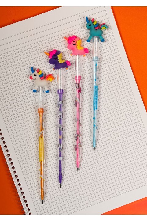 PENEX Unicorn Başlıklı Yumurtlayan Kalem Seti - 4 Adet