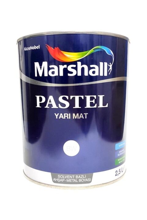 Marshall Pastel Yağlı Boya Beyaz 0,75/2.5lt Sentetik Yarı Mat Ahşap Ve Metal Boyası