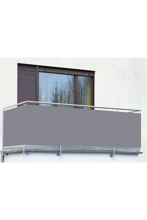 Tentecim Gölgelendirme 8m X 65cm Gri Renk Polyester Balkon Demiri Brandası Su Geçirmez 1.sınıf 650gr/m2