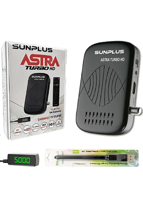 Sunplus Astra Turbo Çanaksız Çanaklı Wi-fi Full Hd Sinema Paketili Uydu Alıcısı