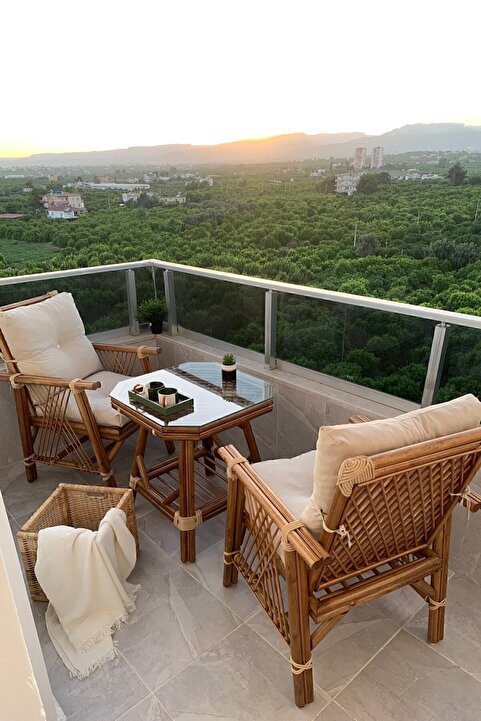 DEKORZADE Balkon Bahçe Teras Mutfak Masa Takımı Oturma Grubu Balkon Takımı Balkon Mobilyası Bahçe Mobilyası