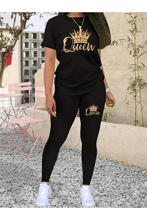WOODROFFE Kadın Oversize T-shirt Tayt Takım Salaş Kombin Boyfriend