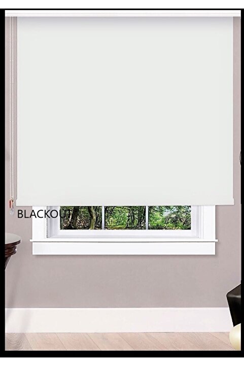 İREMKARAHOME Blackout Karartma Işık Geçirmeyen Stor Perde Beyaz