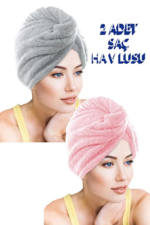 CHIZGY 2 Adet Kalın Mikrofiber 2 Düğmeli Saç Havlusu Saç Bonesi Banyo Deniz Ve Havuz Sonrası Plaj