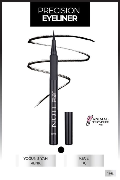 Note Cosmetics Precision Kalem Likit Eyeliner Keçe Uçlu - Siyah