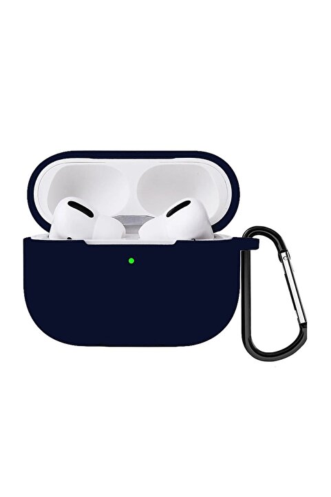 Genel Markalar Airpods PRO / PRO 2 Kopçalı Silikon Bluetooth Kulaklık Koruyucu Kılıf Lacivert 4 Ay Airpods Pro Appl