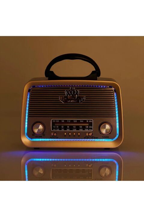 goldixpir 301 Eskitme Nostalji Tasarımlı Bluetoothlu Nostalji Radyo Fm-sd Kart-aux