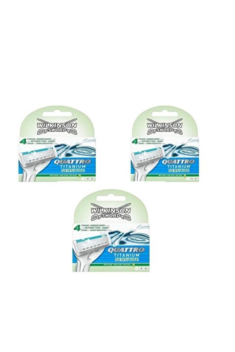 Wilkinson Sword Quattro Titanium Sensıtıve 4 Yedek Kartuş 3 Paket