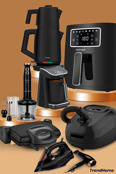 GoldMaster TrendHome 35 Parça Airfryer Sıcak Hava Fritöz Avantajlı Elektronik Evlilik Paketi Mutfak Çeyiz Seti