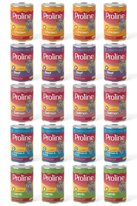 Proline Karışık Kedi Konservesi 5 Çeşit 400 gr x 20 Adet