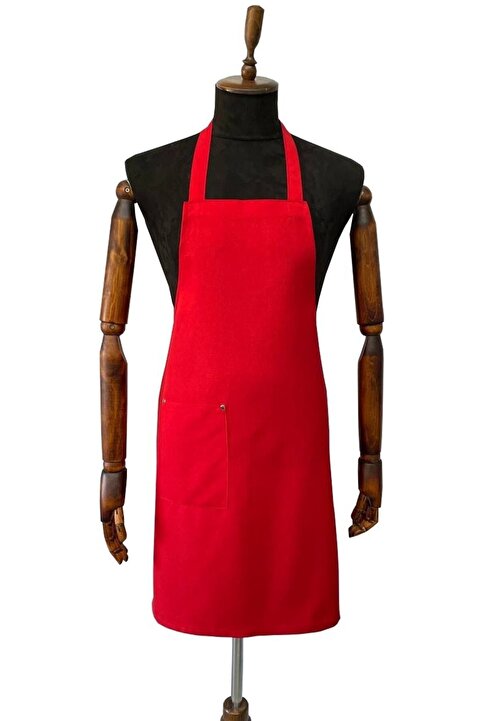 Genel Markalar Rm Tekstil Kırmızı,leke Tutmaz Gabardin Aşçı Şef Barista Mutfak Önlük Unisex