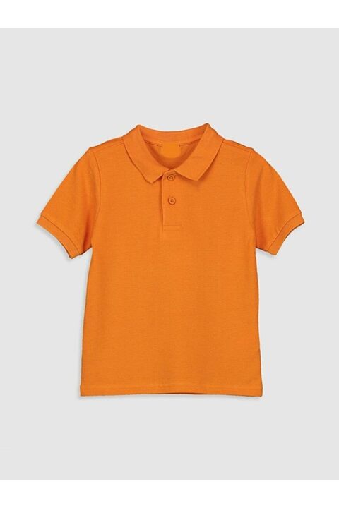 Genel Markalar Canlı Turuncu Polo Yaka Unisex Okul Tişörtü, şık ve rahat seçim
