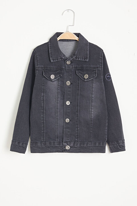 Cansın Mini Füme Düğmeli Erkek Çocuk Jean Ceket 15524