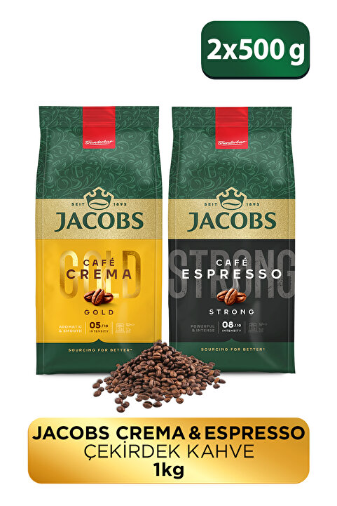 Jacobs Çekirdek Kahve Tanışma Paketi Cafe Crema 500gr + Cafe Espresso 500gr