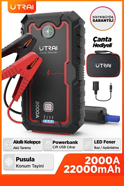Genel Markalar Jstar One 22000mah 2000a Jump Starter Taşınabilir Akü Takviye Cihazı (ÇANTA PUSULA POWERBANK)