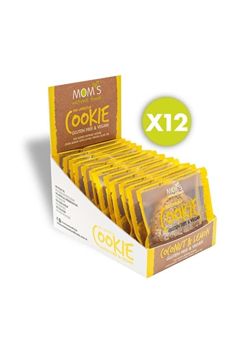 Mom's Natural Foods Glutensiz Limon & Hindistan Cevizi Cookie - 12'li