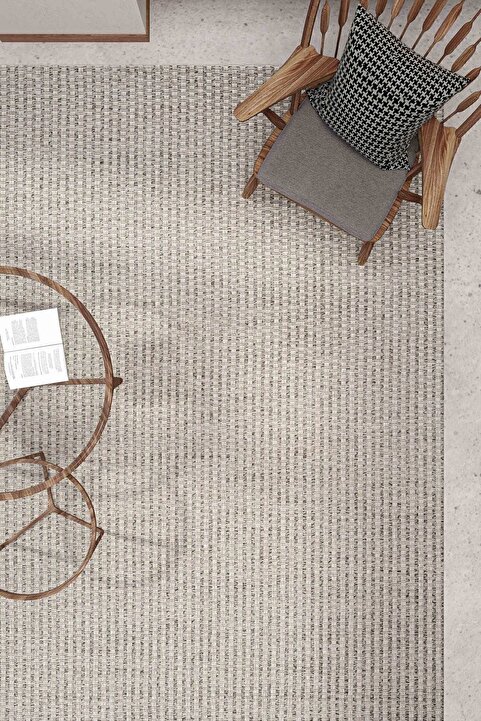 Cool Halı Milano 666 Gri Hasır Dokulu Halı Kilim Salon Mutfak Koridor Kesme Yolluk Dokuma Makine Halısı