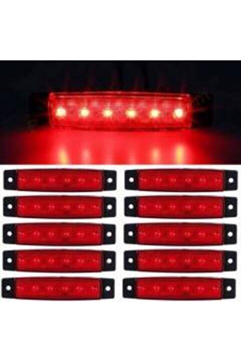 Emr Dorse Parmak Lamba 12 -24 Volt 6 Ledli (kırmızı Renk) 10 Adet Parmak Led Dorse Kamyon Led Lamba