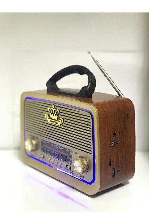 Everton Shop-rt-301 Nostaljik Görünümlü Ahşap Bluetoothlu Mp3 Çalar Radyo Müzik Kutusu