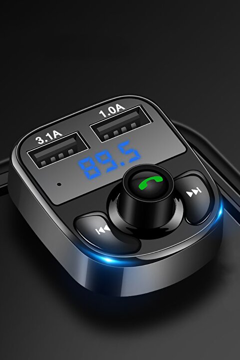 Genel Markalar Car X8 Araç Fm Transmitter 5.0 Bluetooth Usb Mp3 Sd Kart Çakmaklık Girişli Oto Müzik Çalar Araç Kiti