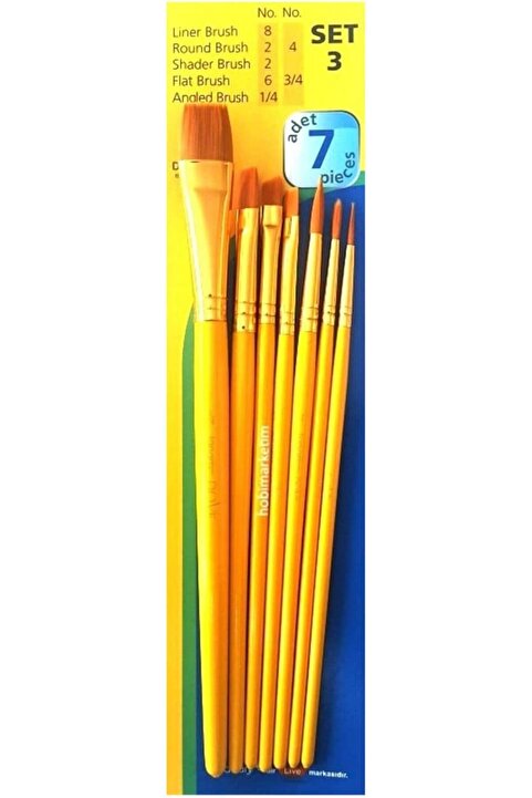 Genel Markalar Academy 7'li Sentetik Kıl Fırça Seti Set 3 / 7500.S3