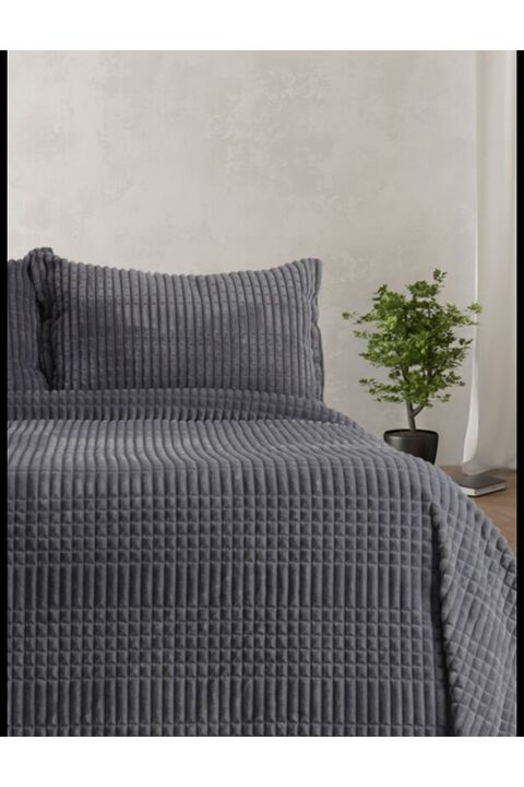Deneme Zamanı Battal Boy Battaniye Kalın Battaniye Modern Line-merinos 220x240 2 Yastık Kılıflı