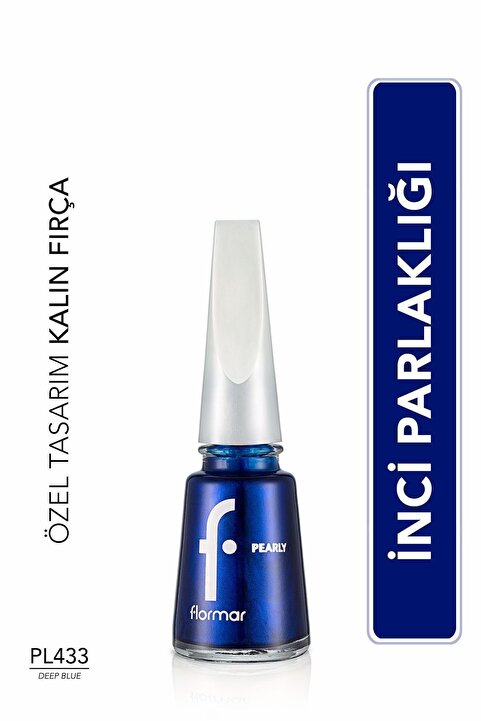 Flormar Sedefli Parlak Oje (MAVİ) - Pearly Nail Enamel - Pl433 Deep Blue - 8682536035606