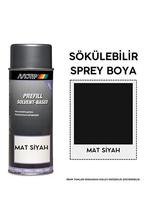 Motip Plasti Dip 400 ml Sökülebilir Kauçuk Mat Siyah Sprey Boya Plastidip